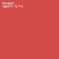 #D34B47 - Fuzzy Wuzzy Brown Color Image