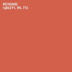 #D3604B - Red Damask Color Image