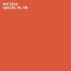 #DC583A - Flame Pea Color Image