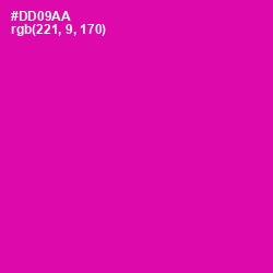 #DD09AA - Hollywood Cerise Color Image