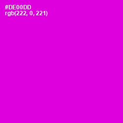 #DE00DD - Purple Pizzazz Color Image