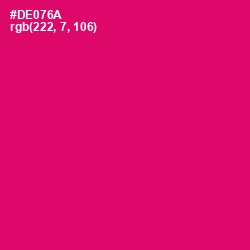 #DE076A - Razzmatazz Color Image
