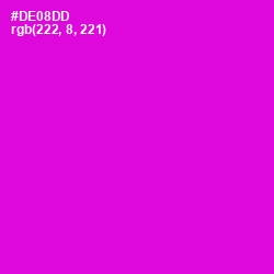 #DE08DD - Purple Pizzazz Color Image