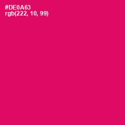 #DE0A63 - Razzmatazz Color Image