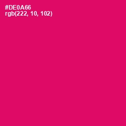 #DE0A66 - Razzmatazz Color Image