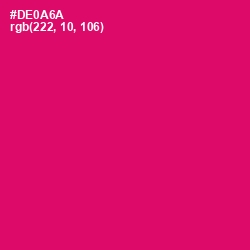 #DE0A6A - Razzmatazz Color Image