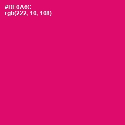 #DE0A6C - Razzmatazz Color Image