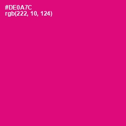 #DE0A7C - Razzmatazz Color Image