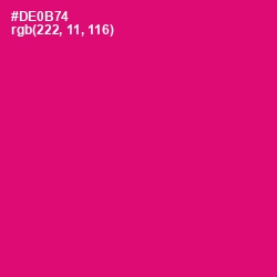 #DE0B74 - Razzmatazz Color Image
