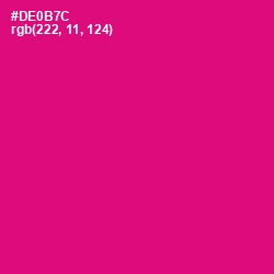 #DE0B7C - Razzmatazz Color Image