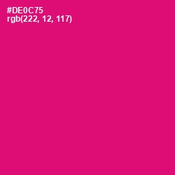 #DE0C75 - Razzmatazz Color Image