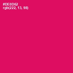 #DE0D62 - Razzmatazz Color Image