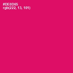 #DE0D65 - Razzmatazz Color Image