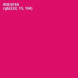 #DE0F68 - Razzmatazz Color Image