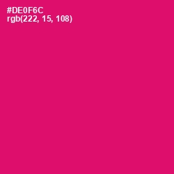 #DE0F6C - Razzmatazz Color Image