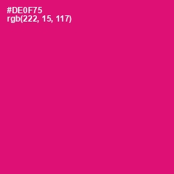#DE0F75 - Razzmatazz Color Image