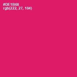 #DE1B68 - Razzmatazz Color Image