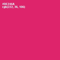 #DE246A - Cerise Red Color Image