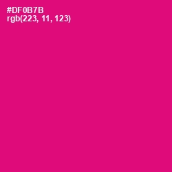 #DF0B7B - Razzmatazz Color Image