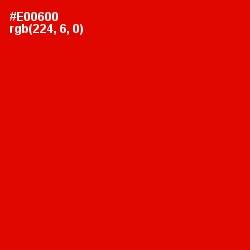 #E00600 - Red Color Image