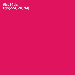 #E0145E - Razzmatazz Color Image