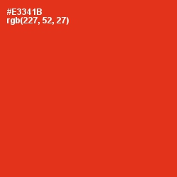 #E3341B - Scarlet Color Image