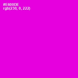 #E600DE - Purple Pizzazz Color Image