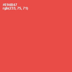 #E94B47 - Sunset Orange Color Image