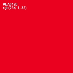#EA0120 - Torch Red Color Image