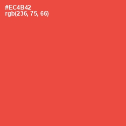 #EC4B42 - Sunset Orange Color Image