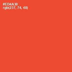 #ED4A30 - Cinnabar Color Image