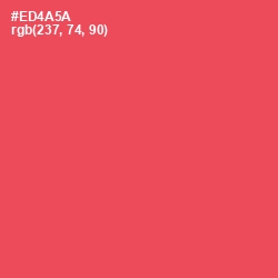 #ED4A5A - Sunset Orange Color Image