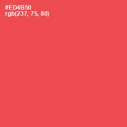 #ED4B50 - Sunset Orange Color Image