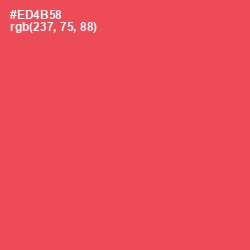 #ED4B58 - Sunset Orange Color Image