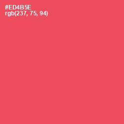 #ED4B5E - Sunset Orange Color Image
