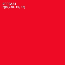 #EE0A24 - Torch Red Color Image