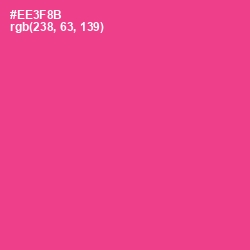 #EE3F8B - Wild Strawberry Color Image