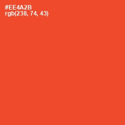 #EE4A2B - Pomegranate Color Image