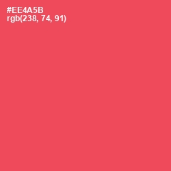 #EE4A5B - Sunset Orange Color Image