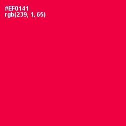 #EF0141 - Razzmatazz Color Image