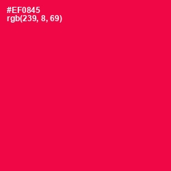 #EF0845 - Razzmatazz Color Image