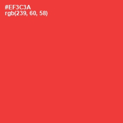 #EF3C3A - Red Orange Color Image