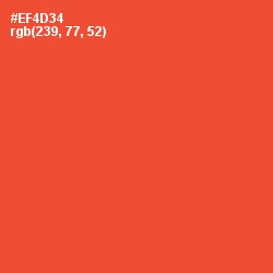 #EF4D34 - Cinnabar Color Image