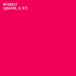 #F00257 - Razzmatazz Color Image