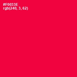 #F0033E - Torch Red Color Image