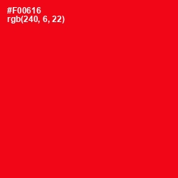 #F00616 - Red Color Image