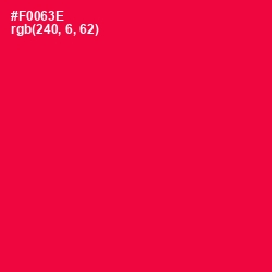#F0063E - Torch Red Color Image
