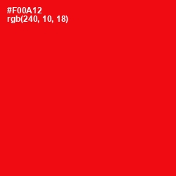 #F00A12 - Red Color Image