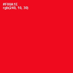 #F00A1E - Red Color Image