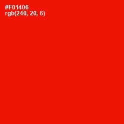 #F01406 - Red Color Image